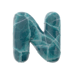 cracked ice letter N - Capital 3d frozen font - suitable for Nature, winter or Christmas related subjects