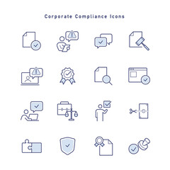 企業のコンプライアンスに関するアイコンセット