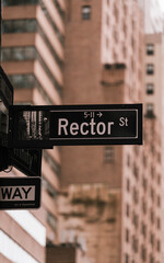 city street sign in Manhattan New York  