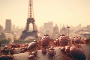 Selbstklebende Fototapeten Bed bugs on a street of paris Paris © Ekaterina Pokrovsky