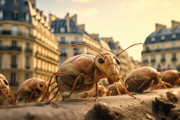 Bed bugs on a street of paris Paris