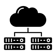 Cloud Database Glyph Icon