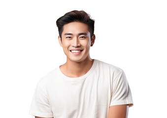 Portrait of young handsome Asian man isolated background - obrazy, fototapety, plakaty