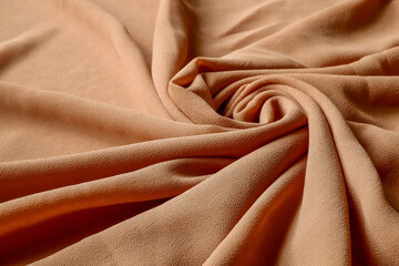 Surface brown colored fabric texture. This fabric made of polyester