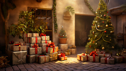 Obraz na płótnie Canvas Gifts Under Christmas Tree