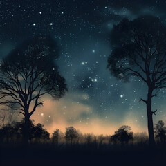 night sky and trees