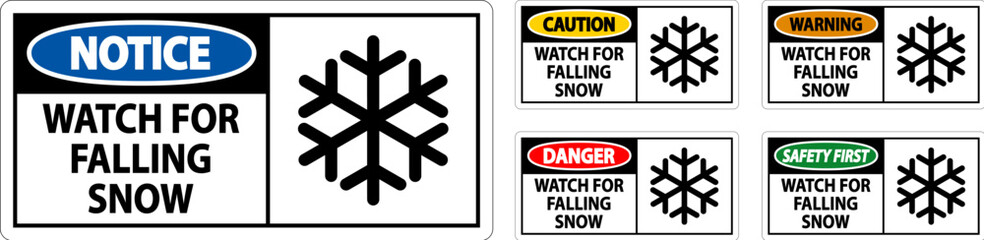 Warning Sign Watch For Falling Snow
