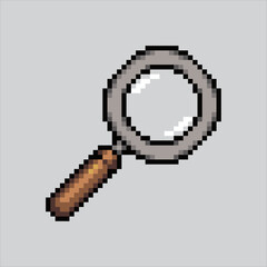 Pixel art illustration magnifying glass. Pixelated lup. magnifying glass lup
icon pixelated for the pixel art game and icon for website and video game.
old school retro.
