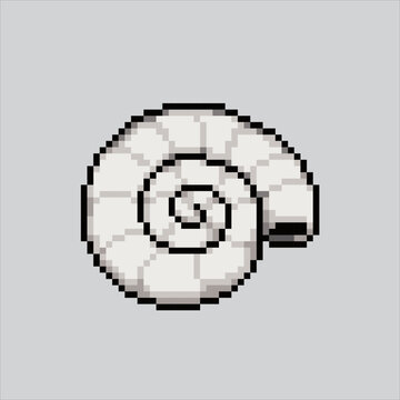 Pixel art illustration Shell. Pixelated Shell. Shell clam ocean style
icon pixelated for the pixel art game and icon for website and video game.
old school retro.