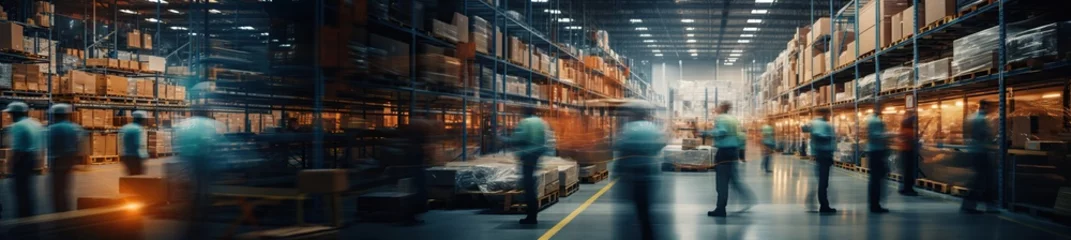 Fotobehang Blurred people working in warehouse  © RealPeopleStudio
