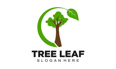 Tree leaf simple illustration logo design icon vector