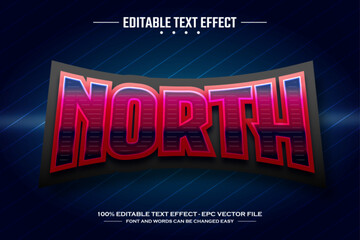 North 3D editable text effect template