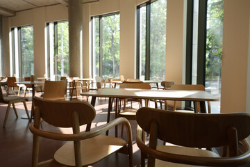 Modern cafe with stylish furniture. Interior design