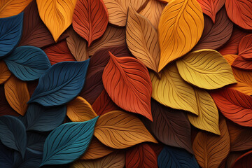 this image features abstract autumn leaves, in the style of photorealistic pastiche