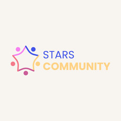 Little Stars Children community simple logo vector