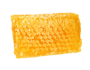 Natural honeycomb with tasty honey isolated on white