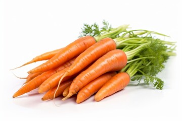 Carrots on white background. Generative AI