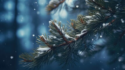 Fototapeta na wymiar christmas tree with snow