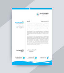 Minimal professional letterhead design template, modern business letterhead creative abstract clean colorful design