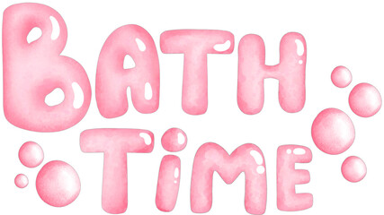 watercolor bath pink objects