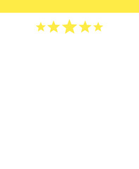 Testimonial text box with star rating