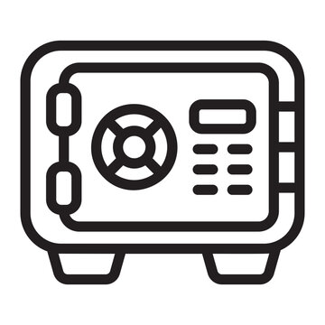 black safe icon, security concept clip art preview