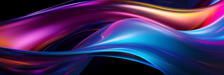 colorful glass with multicolored swirl, neon realism, dark violet and light cyan, photo-realistic compositions, large canvas format, modern and sleek. abstract wallpaper background. generative AI 