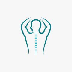 Chiropractic logo design vector spinal backbone icon logo with creative element concept
