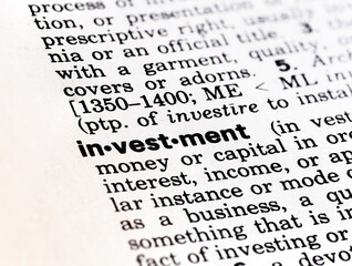 definition of the word investment