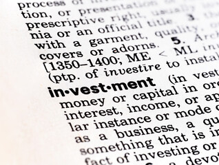 Fototapeta premium definition of the word investment