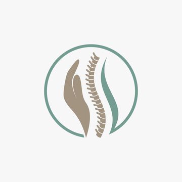 Spine logo design vector for backbone care with creative element concept