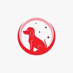 Dog logo design vector illustration with creative element concept