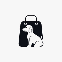 Pet shop logo design with dog cat icon logo and creative element concept