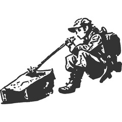 Onsite Research Vintage Illustration Vector