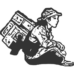 Onsite Research Vintage Illustration Vector