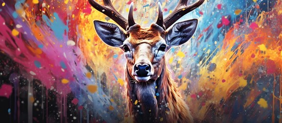 abstract animal painting from paint splashes