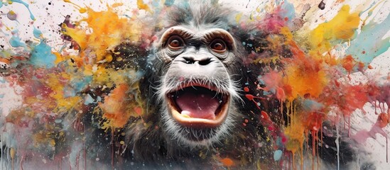 abstract animal painting from paint splashes