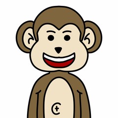 monkey with big eyes, illustration design