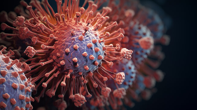 Microscopic image of coronavirus, beautiful but deadly