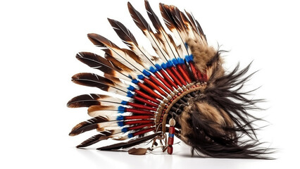 Native American Indian chief headdress AI Generative Image