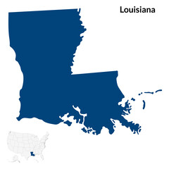 Map of Louisiana. Louisiana map. USA map