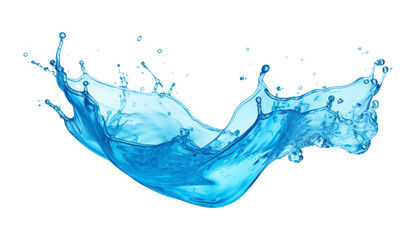 blue splash isolated on transparent background cutout