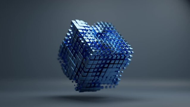 Dive into the world of 3D dynamic cubes Background. Witness a systematic, synchronized dance that creates a captivating background experience. Blue CGI 3D Cube Background

