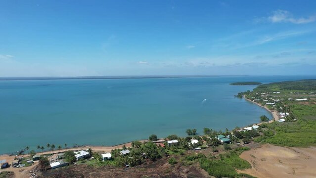 Aerial footage of Saibai Island Queensland Australia