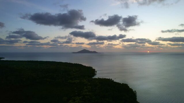Aerial footage of Saibai Island Queensland Australia