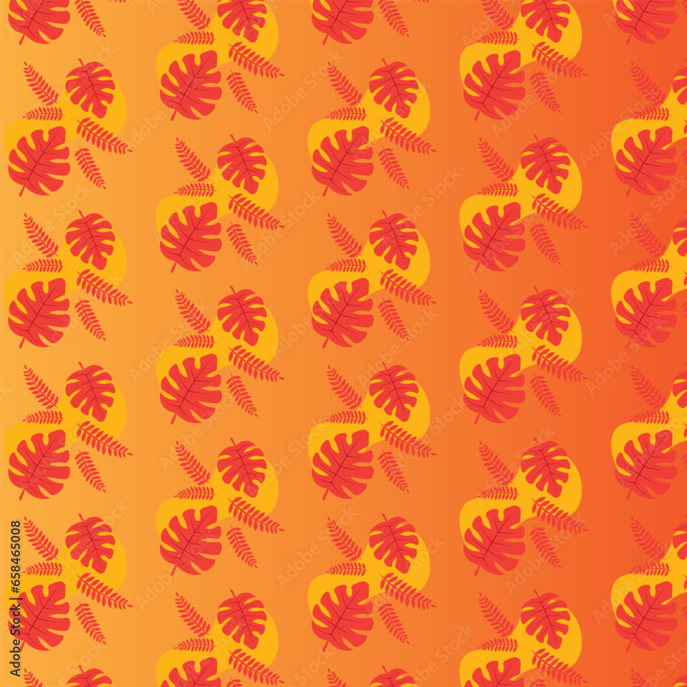 Poster the background design with leaf patterns is suitable for the autumn theme.
