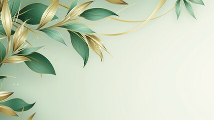 Luxurious gold decoration art wallpaper. Art painting, background, modern art and nature. Floral...
