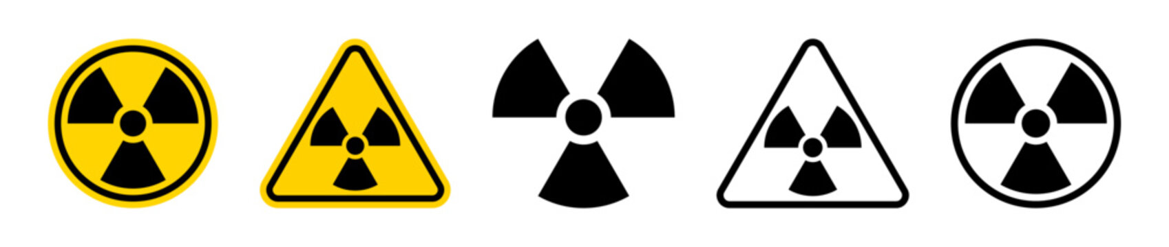Radiation hazard sign set