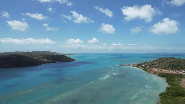 Aerial footage of Thursday Island Queensland Australia
