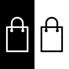 black and white shopping bag icon